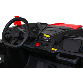 Buggy ATV Strong Racing dla 2 dzieci Czerwony + Silnik bezszczotkowy + Pompowane koła + Audio LED